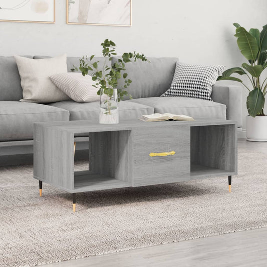 vidaXL Coffee Table Grey Sonoma 102x50x40 cm Engineered Wood