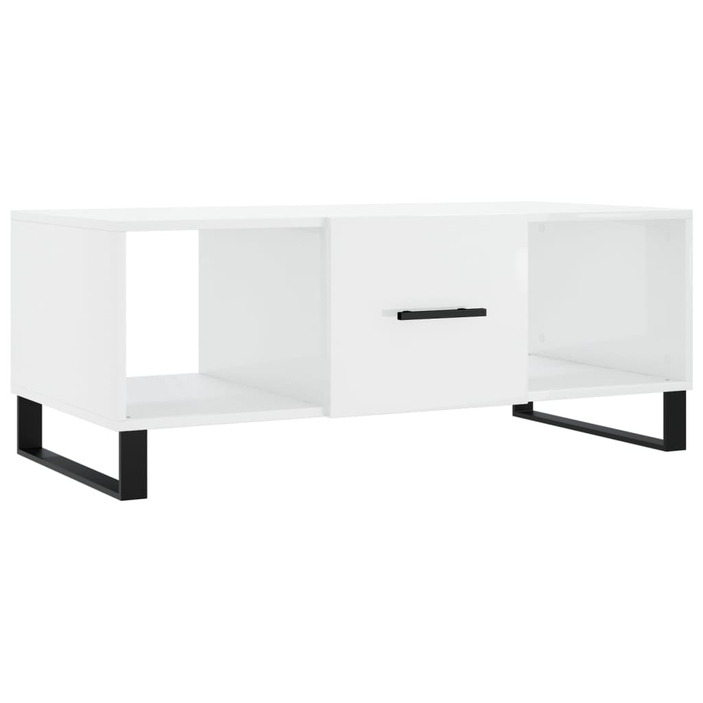 vidaXL Coffee Table High Gloss White 102x50x40 cm Engineered Wood