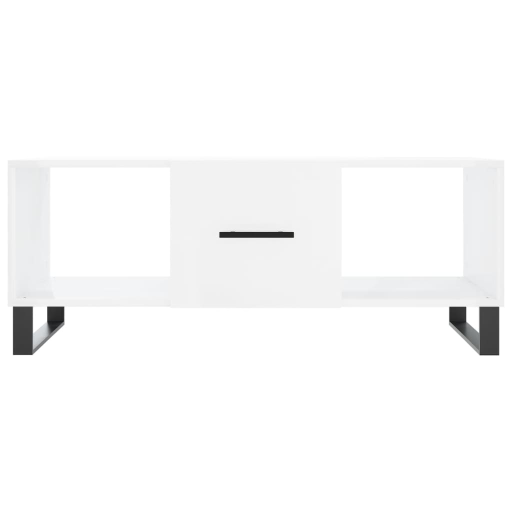 vidaXL Coffee Table High Gloss White 102x50x40 cm Engineered Wood