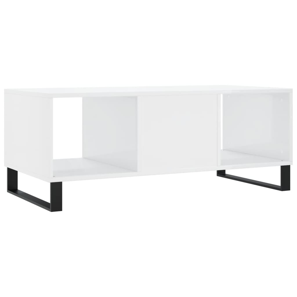 vidaXL Coffee Table High Gloss White 102x50x40 cm Engineered Wood