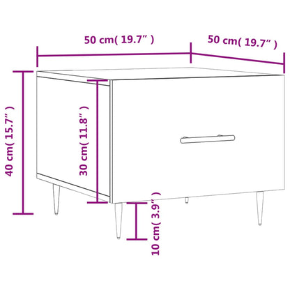 vidaXL Coffee Table White 50x50x40 cm Engineered Wood