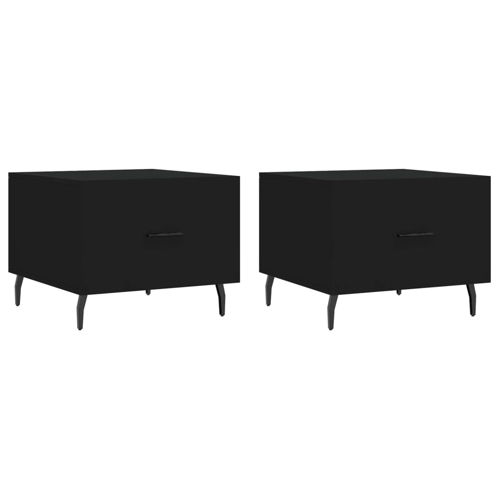 Coffee Table 50x50x40 cm Engineered Wood Black