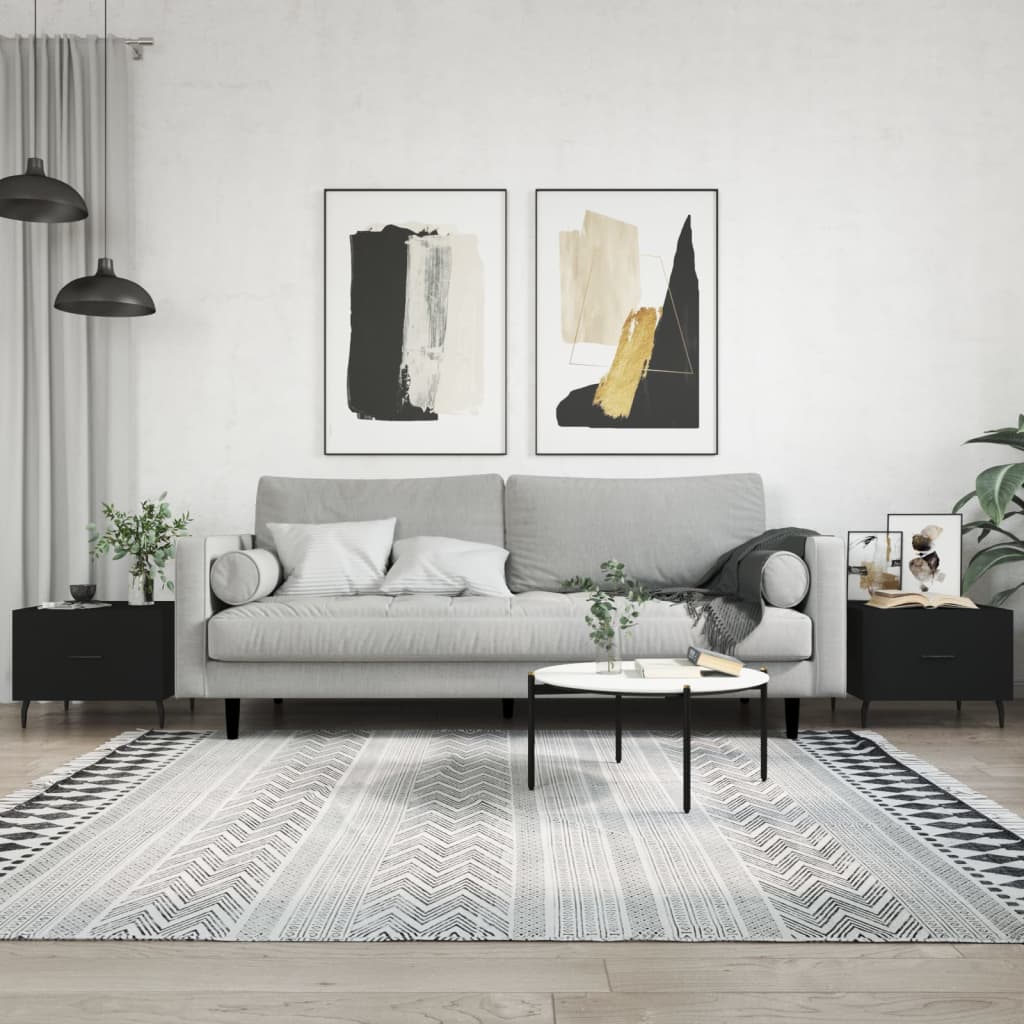 Coffee Table 50x50x40 cm Engineered Wood Black
