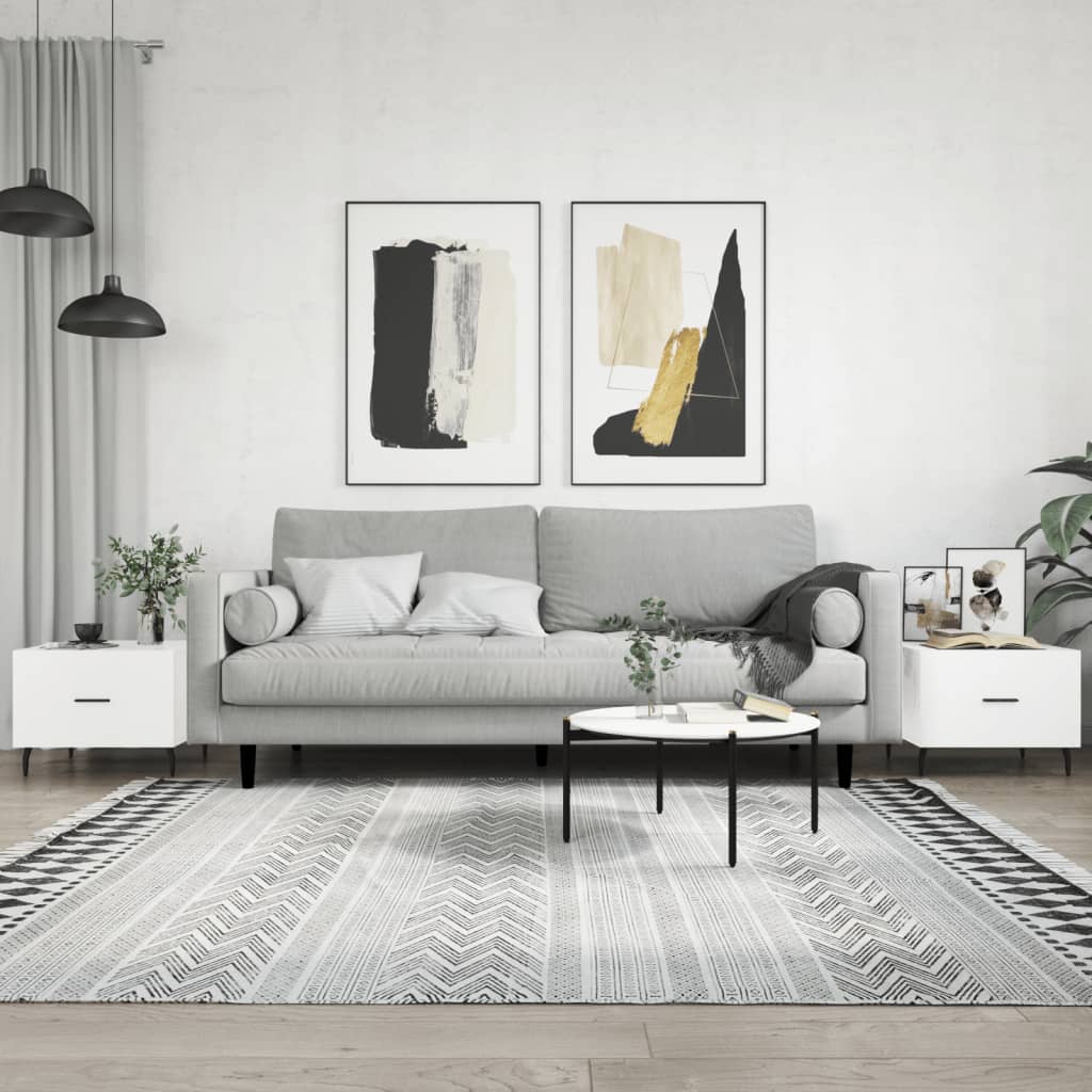 Coffee Table 50x50x40 cm Engineered Wood High gloss white