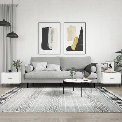 Coffee Table 50x50x40 cm Engineered Wood High gloss white