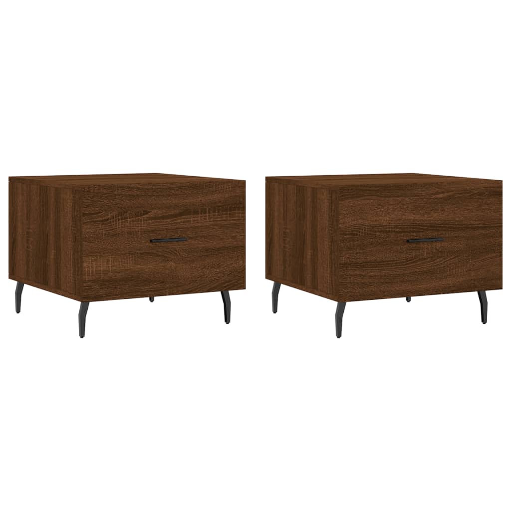 vidaXL Coffee Tables 2 pcs Brown Oak 50x50x40 cm Engineered Wood