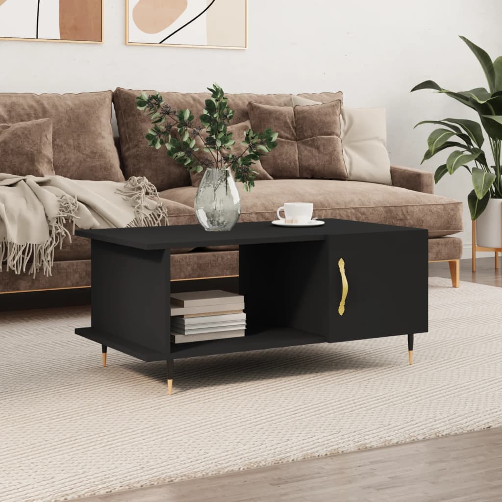 vidaXL Coffee Table Black 90x50x40 cm Engineered Wood