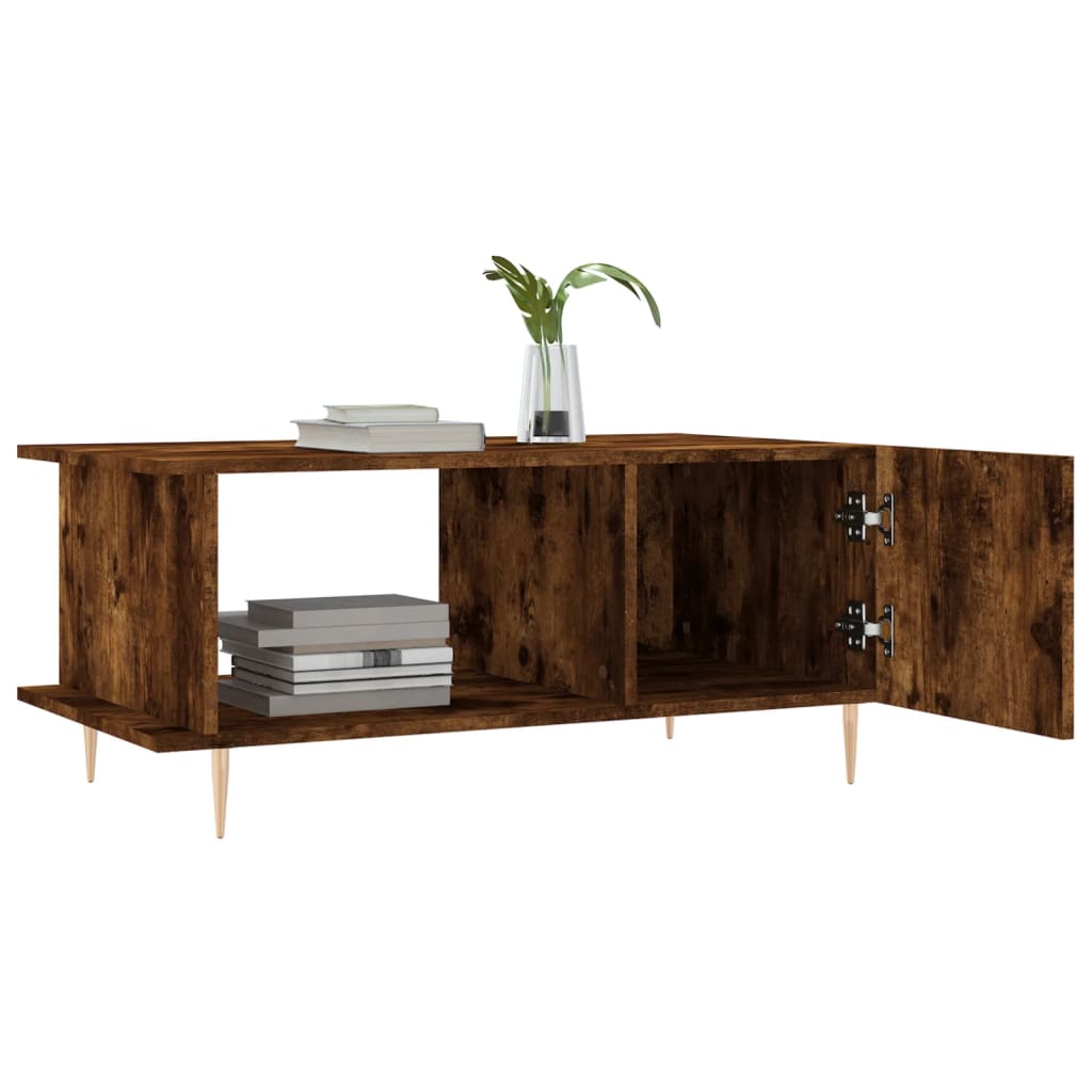 vidaXL Coffee Table Smoked Oak 90x50x40 cm Engineered Wood