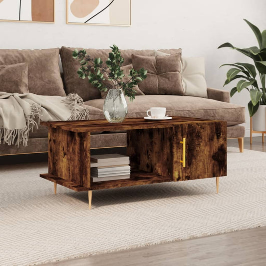 vidaXL Coffee Table Smoked Oak 90x50x40 cm Engineered Wood