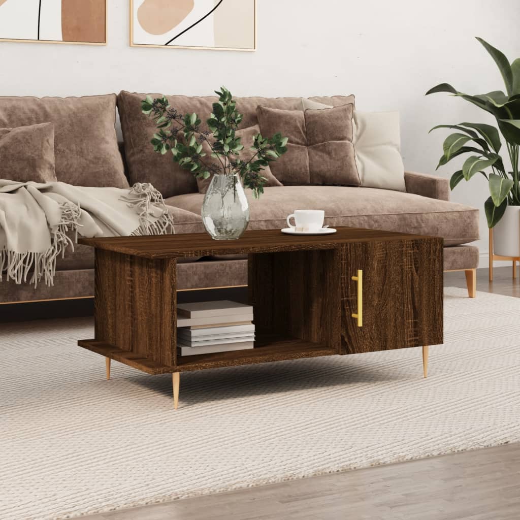 vidaXL Coffee Table Brown Oak 90x50x40 cm Engineered Wood