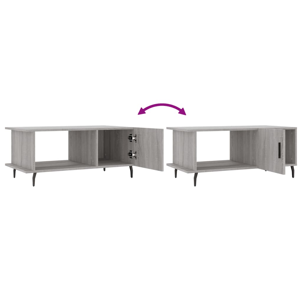 vidaXL Coffee Table Grey Sonoma 90x50x40 cm Engineered Wood