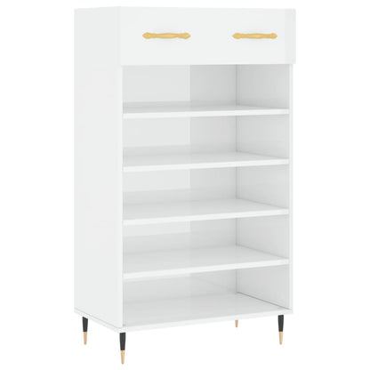 vidaXL Shoe Cabinet High Gloss White 60x35x105 cm Engineered Wood