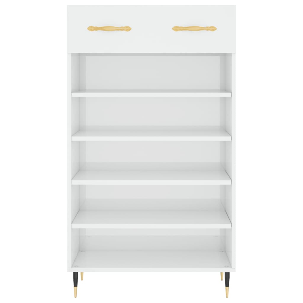 vidaXL Shoe Cabinet High Gloss White 60x35x105 cm Engineered Wood