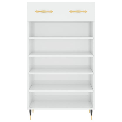 vidaXL Shoe Cabinet High Gloss White 60x35x105 cm Engineered Wood