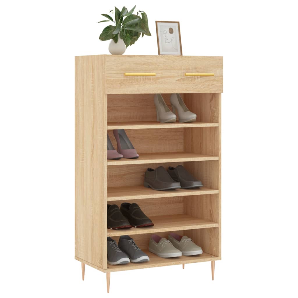 vidaXL Shoe Cabinet Sonoma Oak 60x35x105 cm Engineered Wood