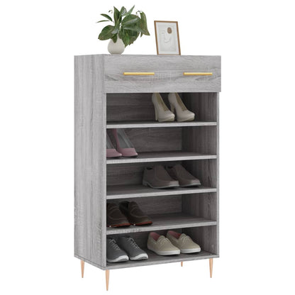 vidaXL Shoe Cabinet Grey Sonoma 60x35x105 cm Engineered Wood