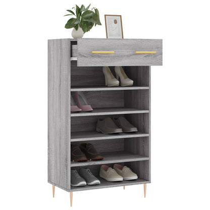 vidaXL Shoe Cabinet Grey Sonoma 60x35x105 cm Engineered Wood