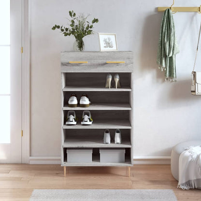 vidaXL Shoe Cabinet Grey Sonoma 60x35x105 cm Engineered Wood