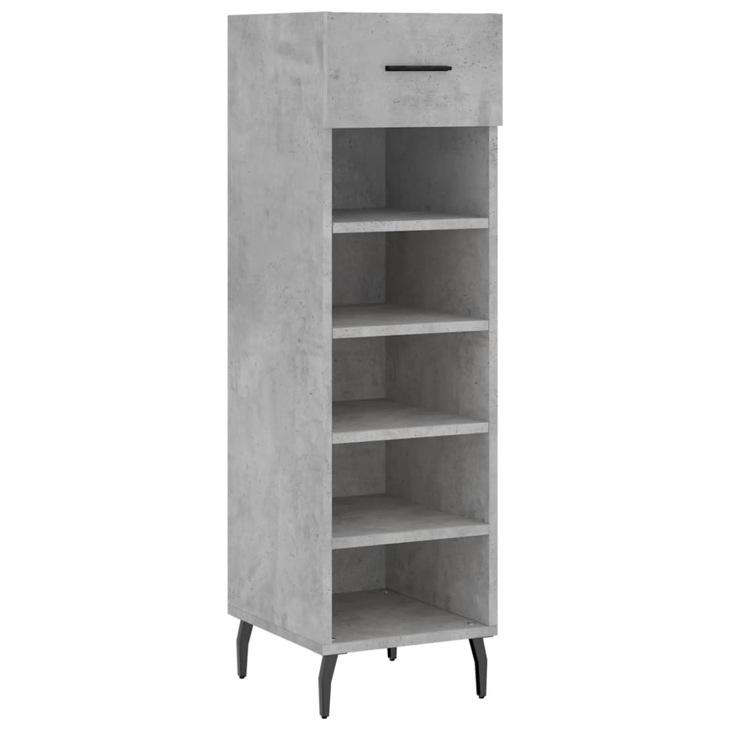 vidaXL Shoe Cabinet Concrete Grey 30x35x105 cm Engineered Wood