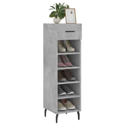 vidaXL Shoe Cabinet Concrete Grey 30x35x105 cm Engineered Wood