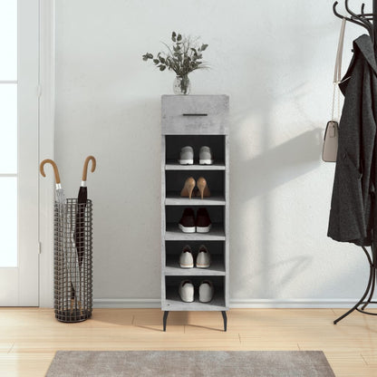 vidaXL Shoe Cabinet Concrete Grey 30x35x105 cm Engineered Wood