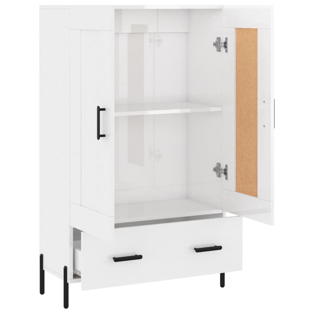 Highboard 69,5x31x115 cm Engineered Wood High gloss white