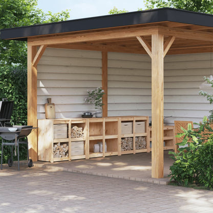 vidaXL Outdoor Kitchen Cabinets "MEPPEL" 3 pcs Solid Wood Pine 1