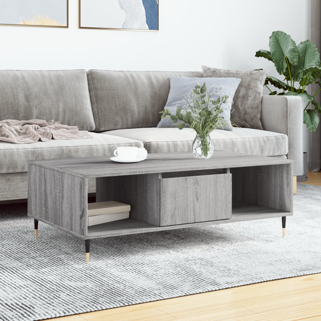 Coffee Table 104x60x35 cm Engineered Wood Grey sonoma