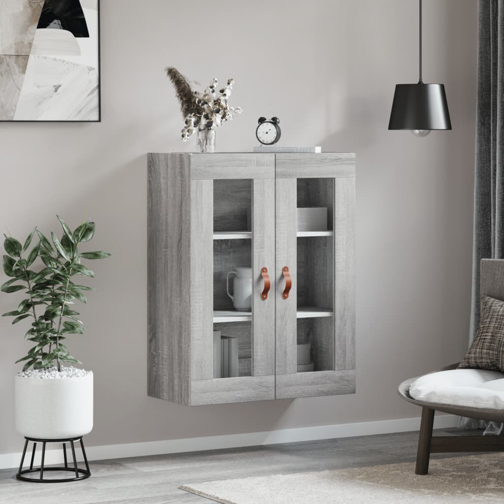 vidaXL Wall Mounted Cabinet Grey Sonoma 69.5x34x90 cm