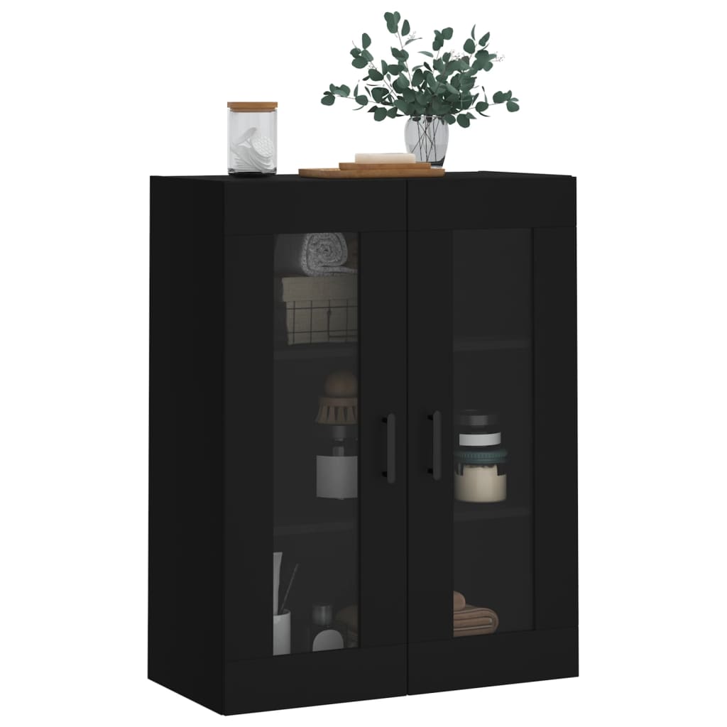 vidaXL Wall Mounted Cabinet Black 69.5x34x90 cm