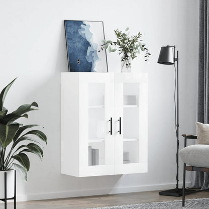 vidaXL Wall Mounted Cabinet High Gloss White 69.5x34x90 cm