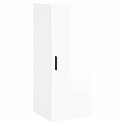 vidaXL Wall Mounted Cabinet High Gloss White 34.5x34x90 cm