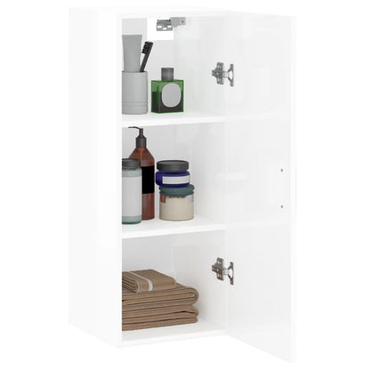 vidaXL Wall Mounted Cabinet High Gloss White 34.5x34x90 cm