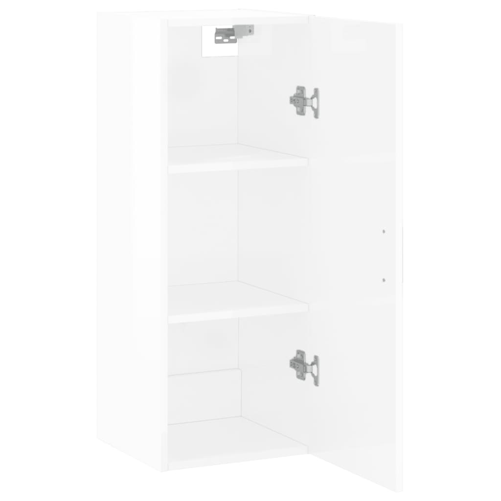 vidaXL Wall Mounted Cabinet High Gloss White 34.5x34x90 cm