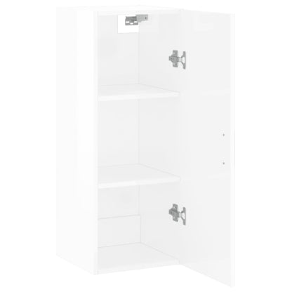 vidaXL Wall Mounted Cabinet High Gloss White 34.5x34x90 cm