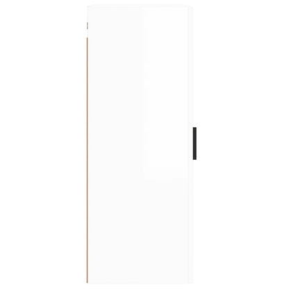 vidaXL Wall Mounted Cabinet High Gloss White 34.5x34x90 cm