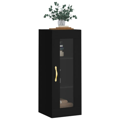 vidaXL Wall Mounted Cabinet Black 34.5x34x90 cm