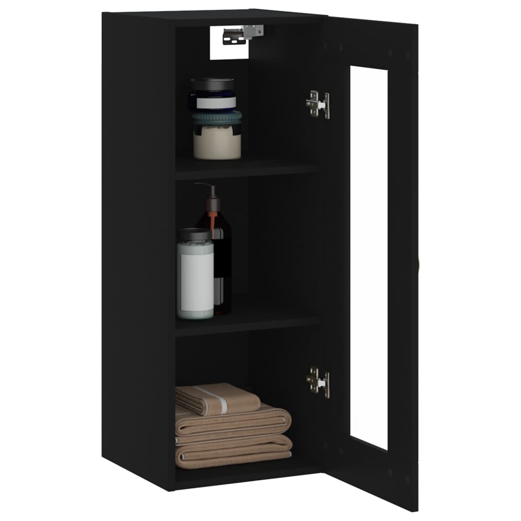 vidaXL Wall Mounted Cabinet Black 34.5x34x90 cm