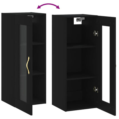 vidaXL Wall Mounted Cabinet Black 34.5x34x90 cm