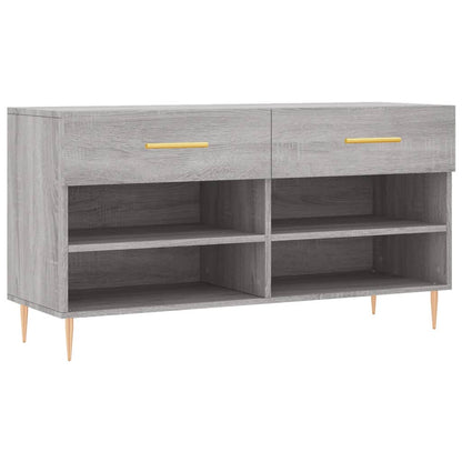 vidaXL Shoe Bench Grey Sonoma 102x35x55 cm Engineered Wood