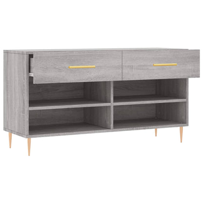 vidaXL Shoe Bench Grey Sonoma 102x35x55 cm Engineered Wood