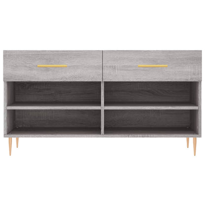 vidaXL Shoe Bench Grey Sonoma 102x35x55 cm Engineered Wood