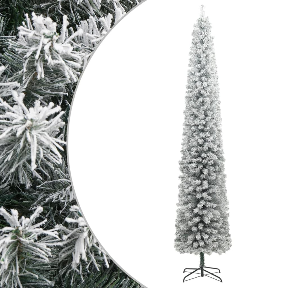 vidaXL Artificial Christmas Tree Green Green and White 270 cm