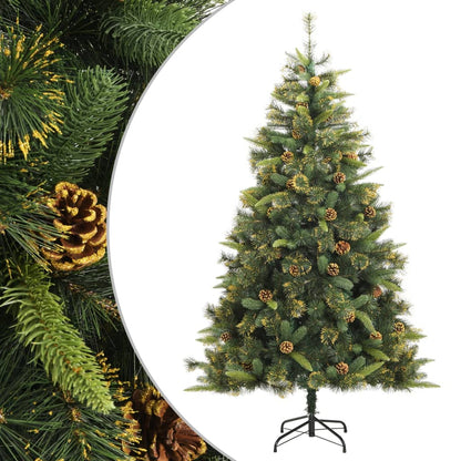 Artificial Hinged Christmas Tree with Cones Green 180 cm Basic