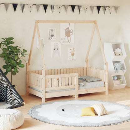 Kids Bed Frame Solid Wood Pine Natural 70 cm 140 cm