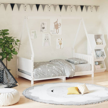 Kids Bed Frame Solid Wood Pine White 80 cm 160 cm