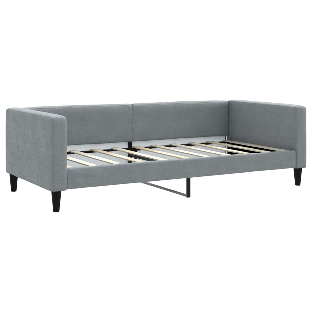 vidaXL Daybed with Trundle and Drawers Light Grey 90x190 cm Fabric 4