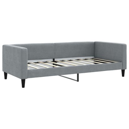 vidaXL Daybed with Trundle and Drawers Light Grey 90x190 cm Fabric 4