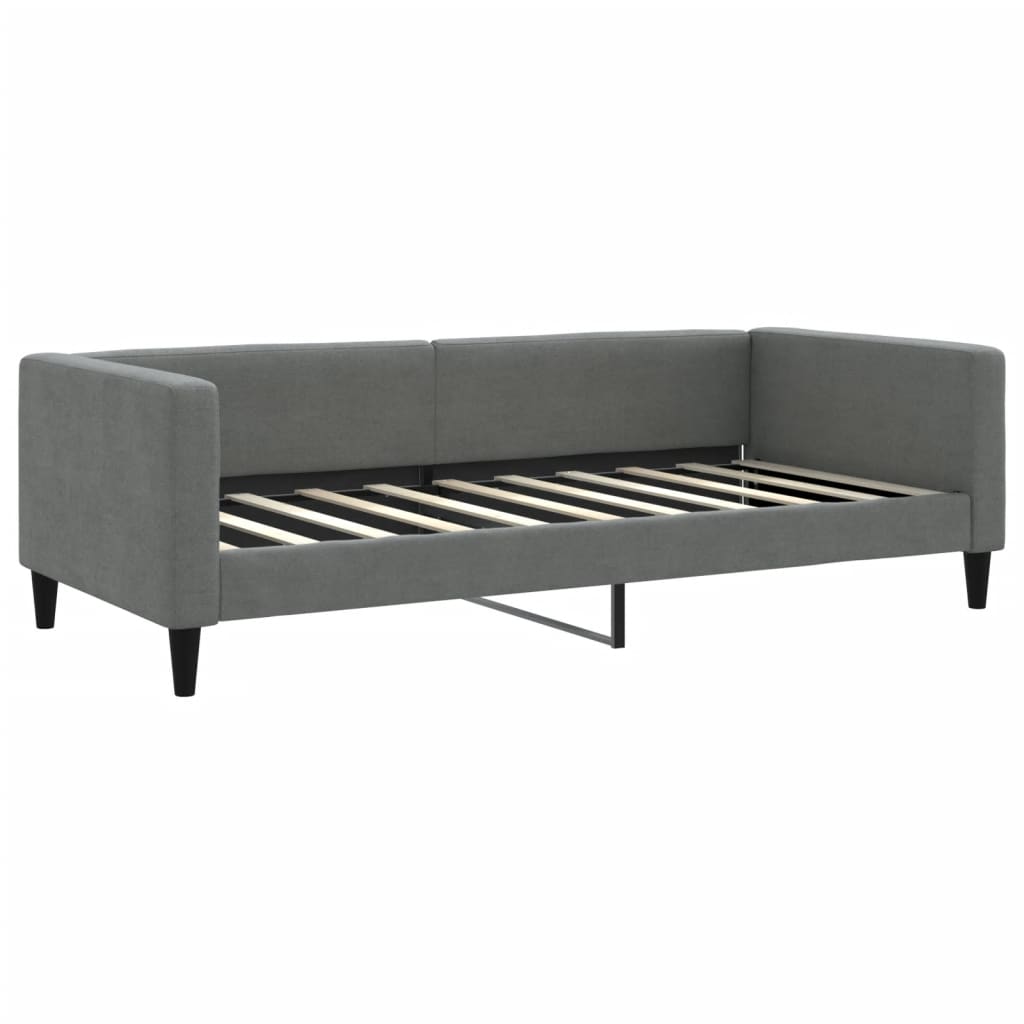 vidaXL Daybed with Trundle and Drawers Dark Grey 90x190 cm Fabric 4