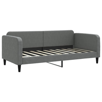 vidaXL Daybed with Trundle and Mattresses Dark Grey 90x190 cm Fabric 4